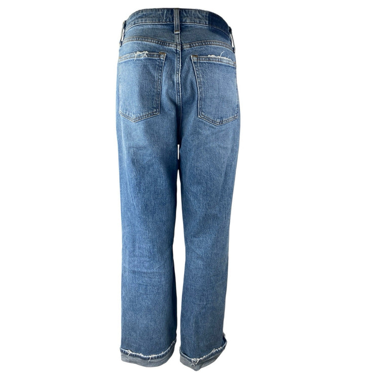 Abercrombie & Fitch The 90s Relaxed High Rise Blue Straight Denim Jeans Size 29