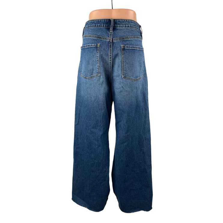 Free Assembly Women's Blue High Rise Wide Leg Baggy Palazzo Denim Jeans Size 35
