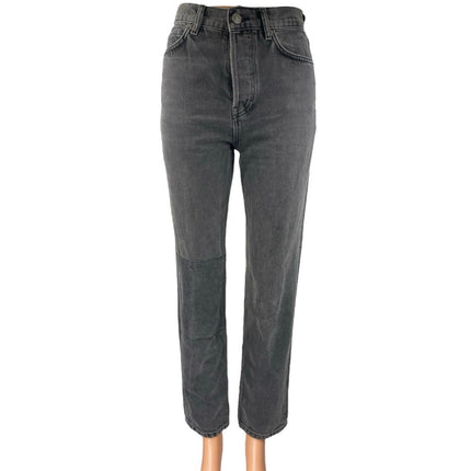 Reformation Cynthia Patch High Rise Straight Women's Black Denim Jeans Size 24