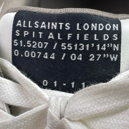 AllSaints Vix Women's White Leather Lace Up Low Top Casual Sneakers Shoes Size 7