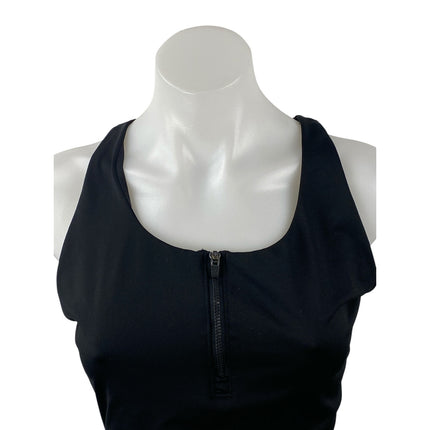 Joy Lab Women's Black Zip Racerback Yoga Running Workout Athletic Crop Top Sz L