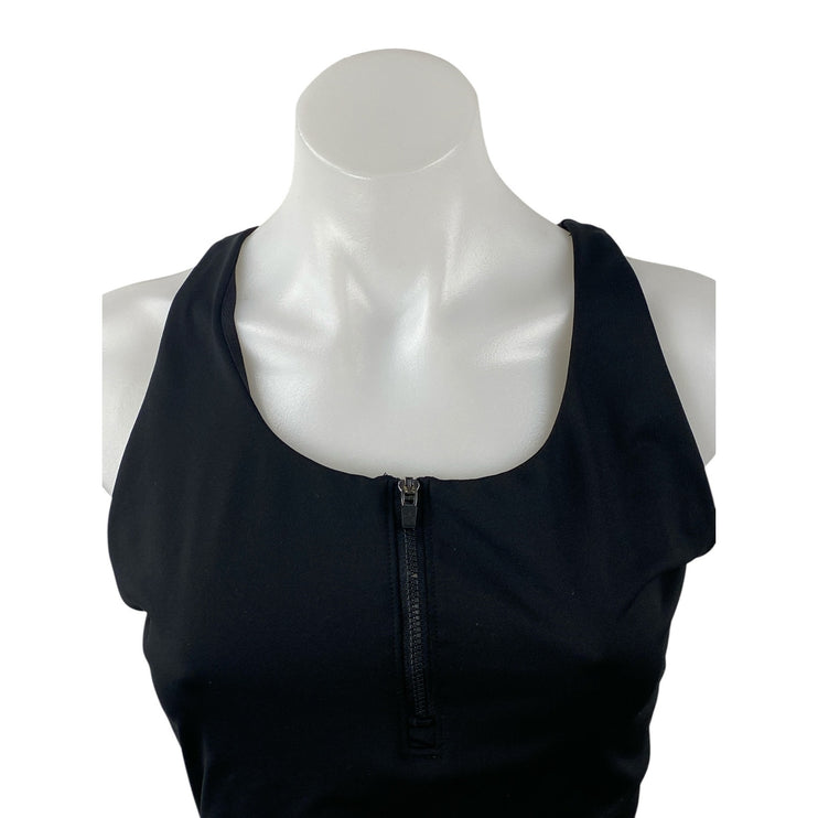 Joy Lab Women's Black Zip Racerback Yoga Running Workout Athletic Crop Top Sz L