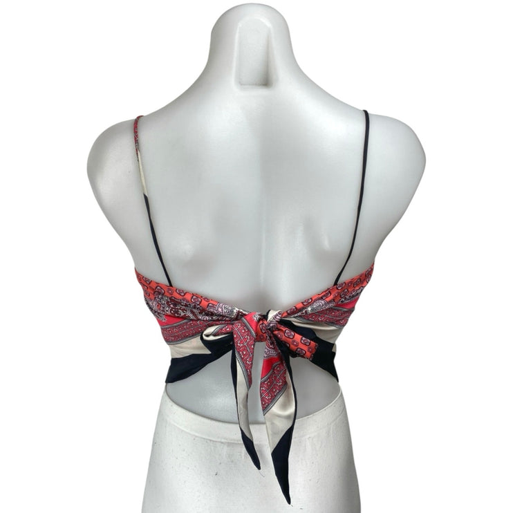 Zara Multicolor Floral Paisley Bandana Sleeveless Cami Tank Crop Top Size XS
