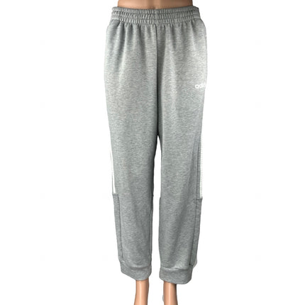 Adidas Women's Gray Striped High Waisted Athletic Jogger Sweat Pants Size M