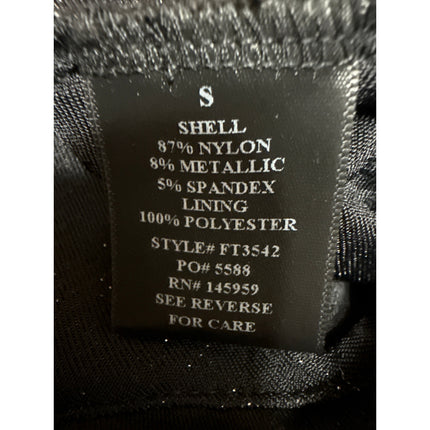 Dress Forum Black Metallic Sleeveless Cami Camisole Peplum Crop Tank Top Size S