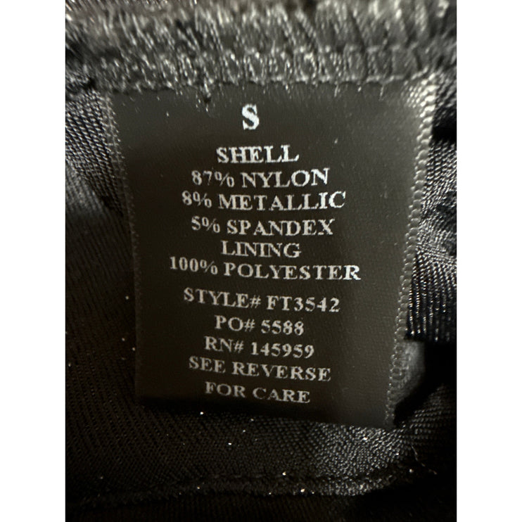 Dress Forum Black Metallic Sleeveless Cami Camisole Peplum Crop Tank Top Size S