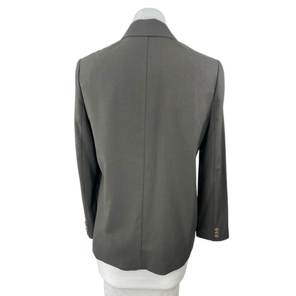 List Womens Gray Notched Collar Long Sleeve Double Breasted Blazer Coat Jacket 4