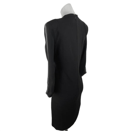 Mango Black V-neck Leather Trim Half Sleeve Career Business Mini Sheat Brie Mango Black V-neck Leather Trim Half Sleeve Career Business Mini Sheat Brie