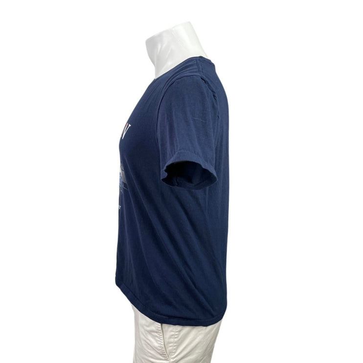 Gildan Knicks Captain Mens Blue Short Sleeve Crew Neck Graphic Tee T-Shirt Top M