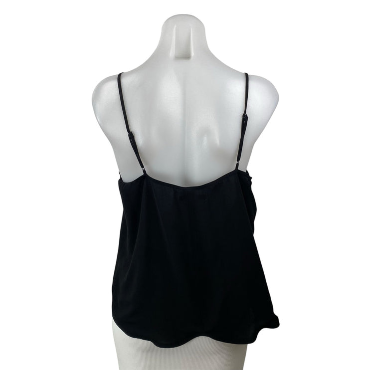 Decker Women's Black Sleeveless V Neck Thin Strap Cami Camisole Tank Top Size L
