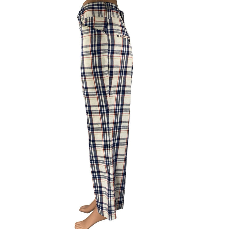 Levi's Panatela Womens Multicolor Plaid Flannel Bootcut Flared Trousers Pants 30