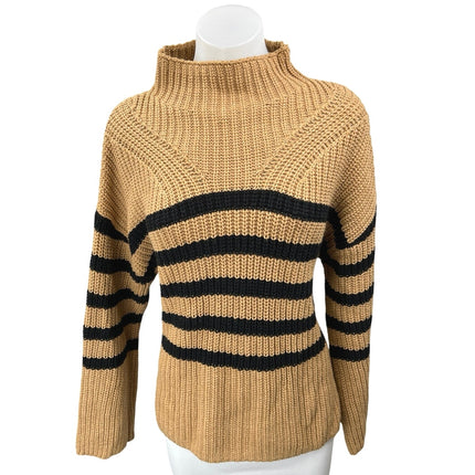 Old Navy Women's Brown Black Striped Turtleneck Pullover Sweater Top Size S