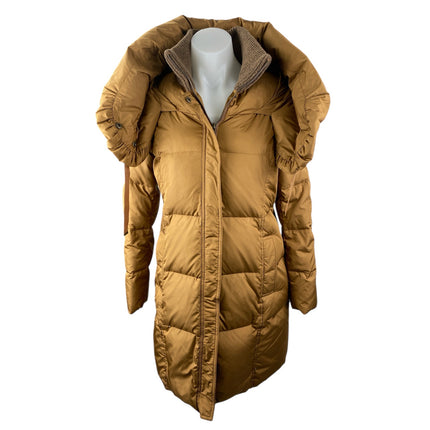 Shesmiss Quilted Shawl Collar Long Sleeve Hooded Puffer Parka Coat Jacket Size S