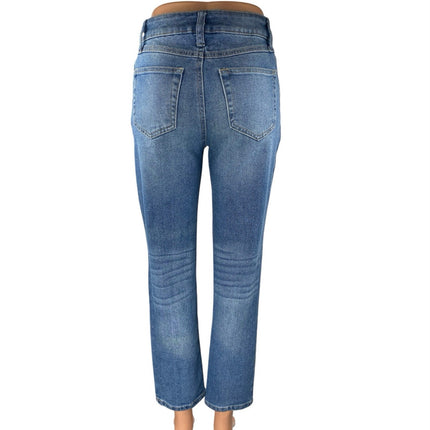 Rewash Women's Blue Medium Wash High Rise Straight Leg Denim Jeans Pants Size 24