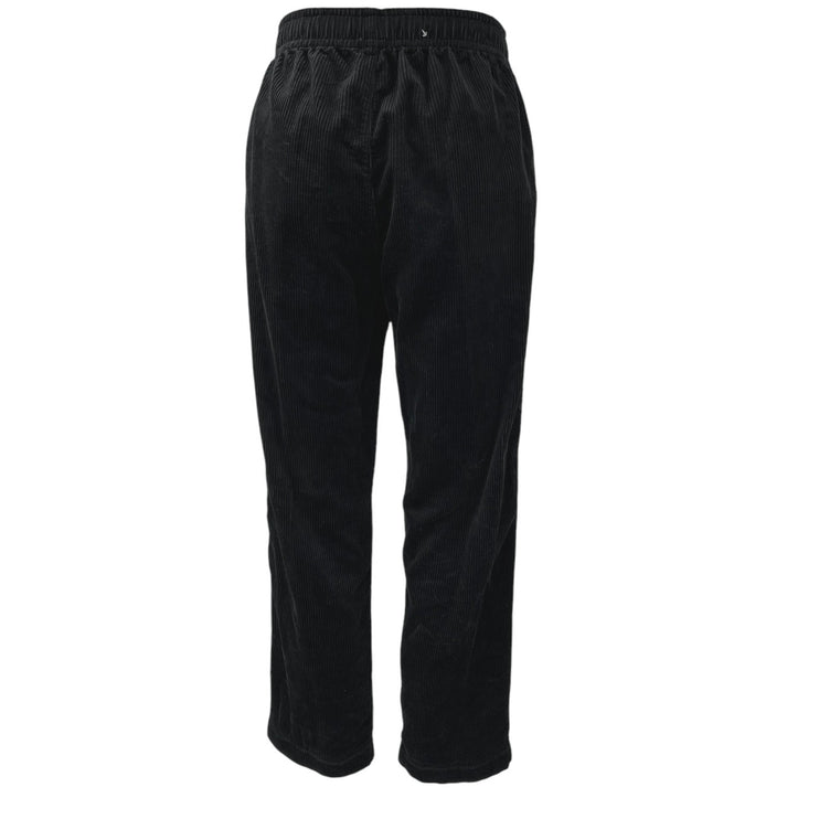 Uniqlo Black Corduroy Elastic Waist Pull On Straight Crop Ankle Trouser Pants XS