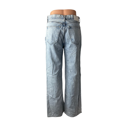 Denim Forum The Farrah High Rise Blue Baggy Straight Wide Leg Jeans Pants Sz 27