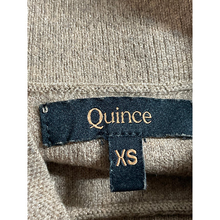 Quince Women's Tan Long Sleeve Mock Neck Knit Sweatshirt Sweater Top Size XS