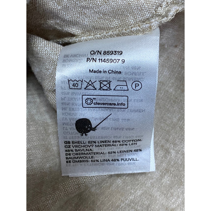 Monki Women's Cream Beige Linen Short Sleeve Button Down Cropped Shirt Size XS