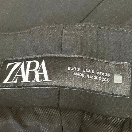 Zara Womens  Black Strapless Buttoned Tailored Bustier Bandeau Tank Tube Top S