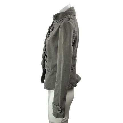 Banana Republic Women's Gray Long Sleeve Army Military Blazer Coat Jacket Size 6