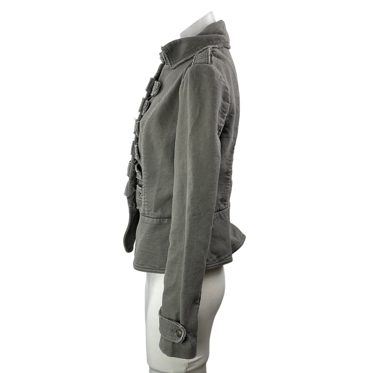 Banana Republic Women's Gray Long Sleeve Army Military Blazer Coat Jacket Size 6