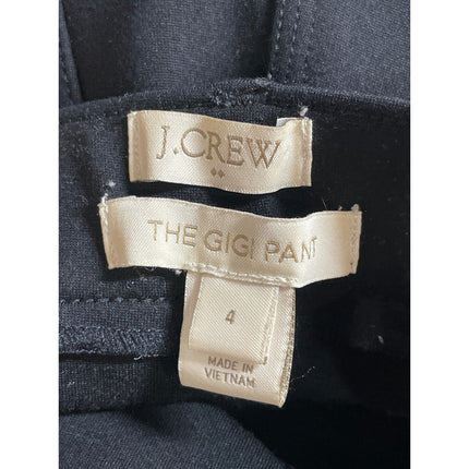 J.Crew Gigi Women's Black Mid Rise Elastic Waist Skinny Trousers Dress Pants 4