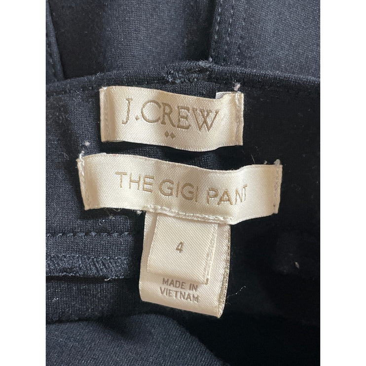 J.Crew Gigi Women's Black Mid Rise Elastic Waist Skinny Trousers Dress Pants 4