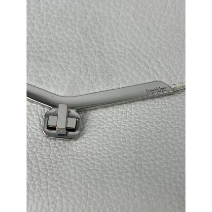 Botkier Vivi White Angled 100% Leather Band Crossbody Bag Satchel Handbag OS