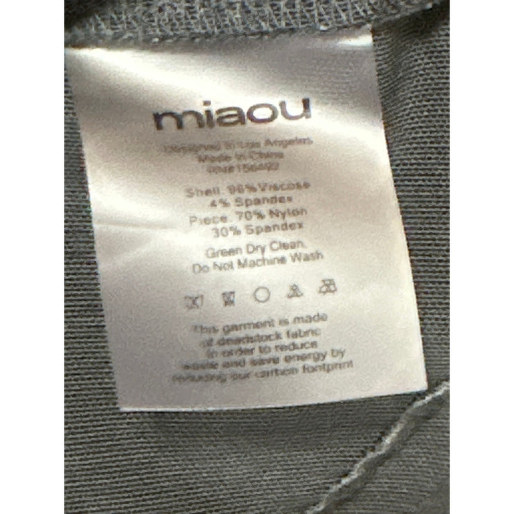 Miaou Women's Black Sleeveless High Neck Cutout Sheer Mesh Crop Tank Top Sz XXS