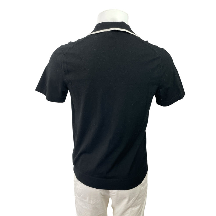 Theory Mens Black Collared Short Sleeve Performance Golf Polo Shirt Top Size S