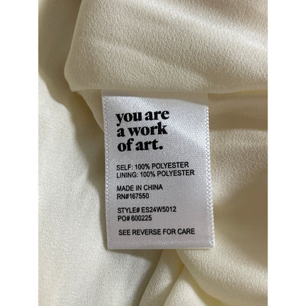 NEW Darling Women's Cream Ribbed V Neck Sleeveless Maxi Straight Slip Dress Sz S