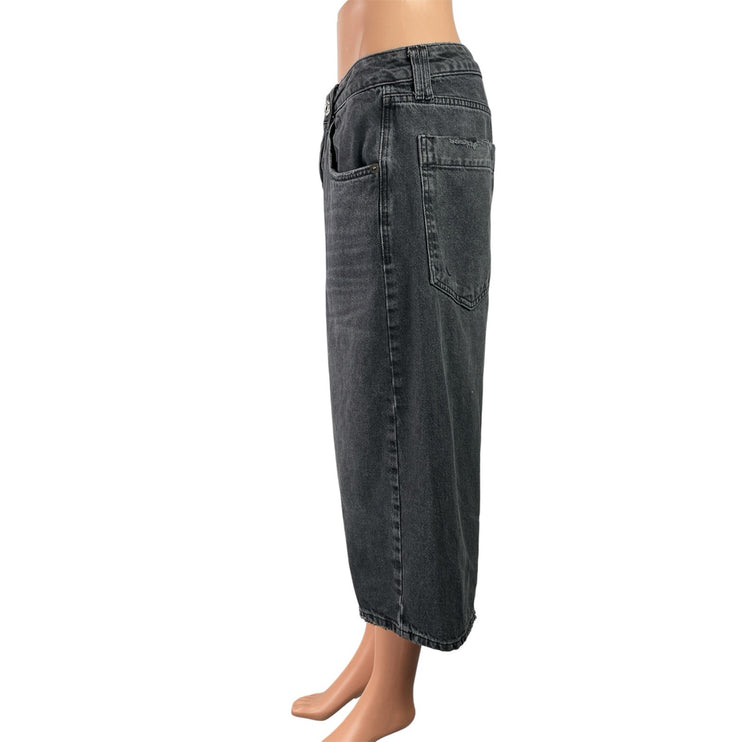 Urban Outfitters BDG Women's Black High Rise Wide Leg Baggy Crop Denim Jeans 27