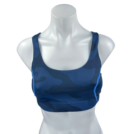 Lilybod Blue Camo Camouflage Sleeveless Activewear Sports Bra Crop Tank Top Sz M