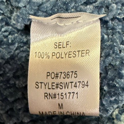 Le Lis Blue Colorblock Chunky Knit Long Sleeve Pullover Crop Sweater Top Size M