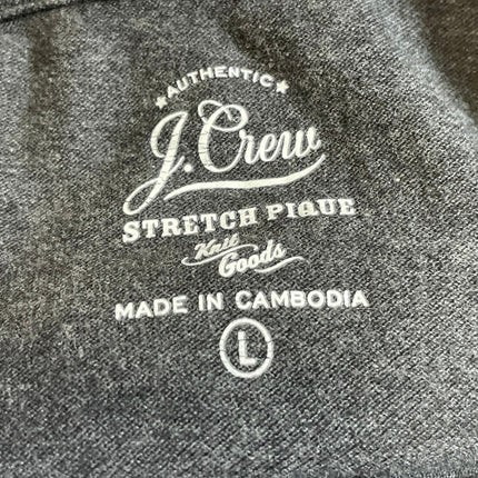 J.Crew Stretch Pique Men's Black Short Sleeve Pocket Golf Polo Shirt Top Size L