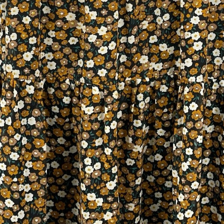 Fashion Union Multicolor Floral Short Puff Sleeve Pleated A Line Mini Dress Sz S