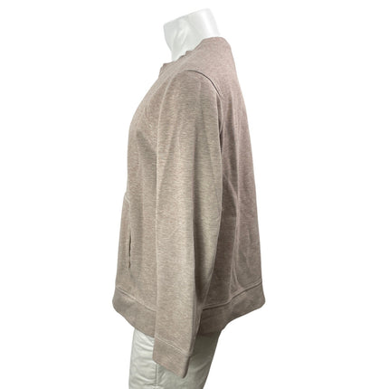 Alphatauri Mens Beige Long Sleeve Crew Neck Pocket Cotton Sweatshirt Top Size XL