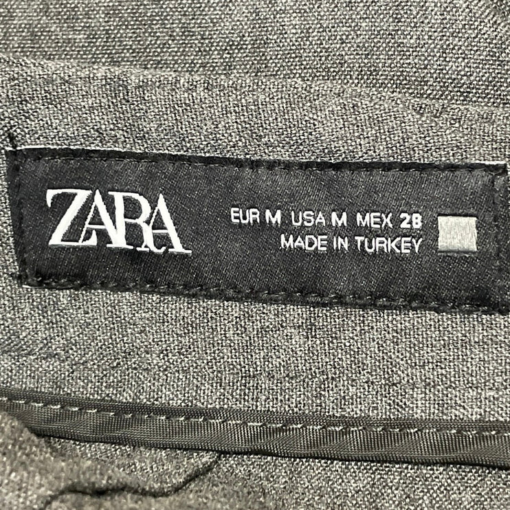 Zara Womens Gray Pleated High Rise Wide Leg Tailored Trouser Casual Shorts Sz M