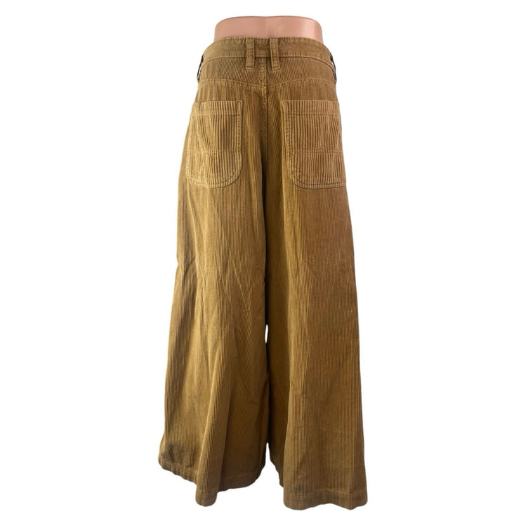 Urban Outfitters BDG Women's Tan Corduroy Wide Leg Baggy Trousers Pants Size 8