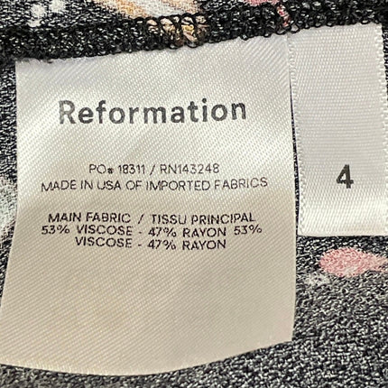 Reformation Grace Black Sleeveless Cami Camisole Bustier Crop Tank Top Size 4