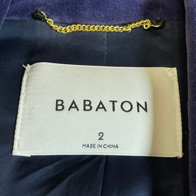 Aritzia Babaton Samuel Velvet Velour Slim Double Breasted Blazer Coat Jacket 2