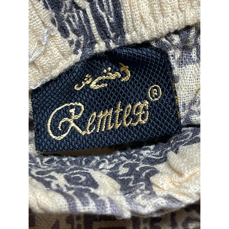 Remtex Men's Multicolor Geometric Wide Leg Cropped Harem Trousers Pants Size S/M