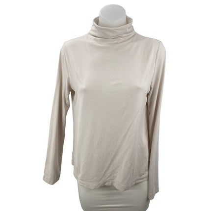 James Perse Classics Women's Beige Long Sleeve Turtleneck Sweater Top Size 2