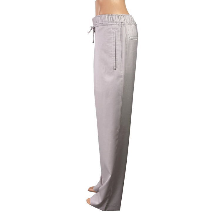 COS 100% Wool Pink Drawstring Elastic Waist Straight Wide Leg Trousers Pants 32