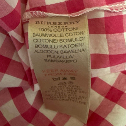 Burberry Women's Pink White Plaid Checkered Sleeveless Peplum Tunic Tank Top 4