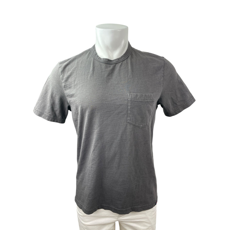 Faherty Sunwashed Mens Gray Crew Neck Short Sleeve Pocket Work Tee T-Shirt Top M
