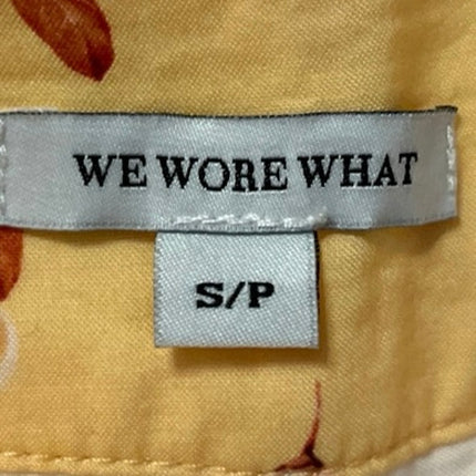 WeWoreWhat Yellow Floral High Waisted Zip A Line Casual Mini Shorts Size S