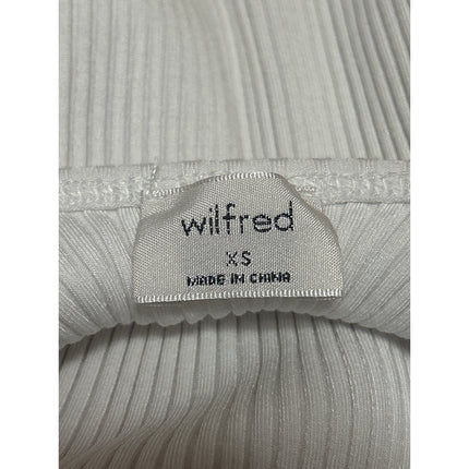 Aritzia Wilfred White Ribbed Knit Sculpt Sleeveless Open Back Bodysuit Top XS