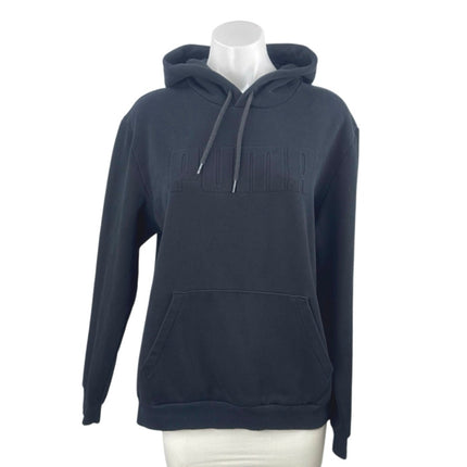 Puma Women's Black Logo Yoga Athletic Activewear Sweater Hoodie Sweatshirt Top M
