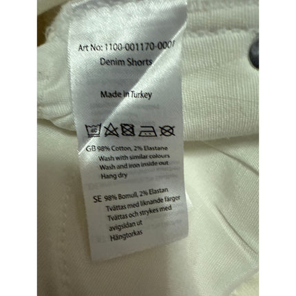 NA-KD Women's White High Waisted Frayed Raw Hem Mini Denim Jeans Shorts Size 36